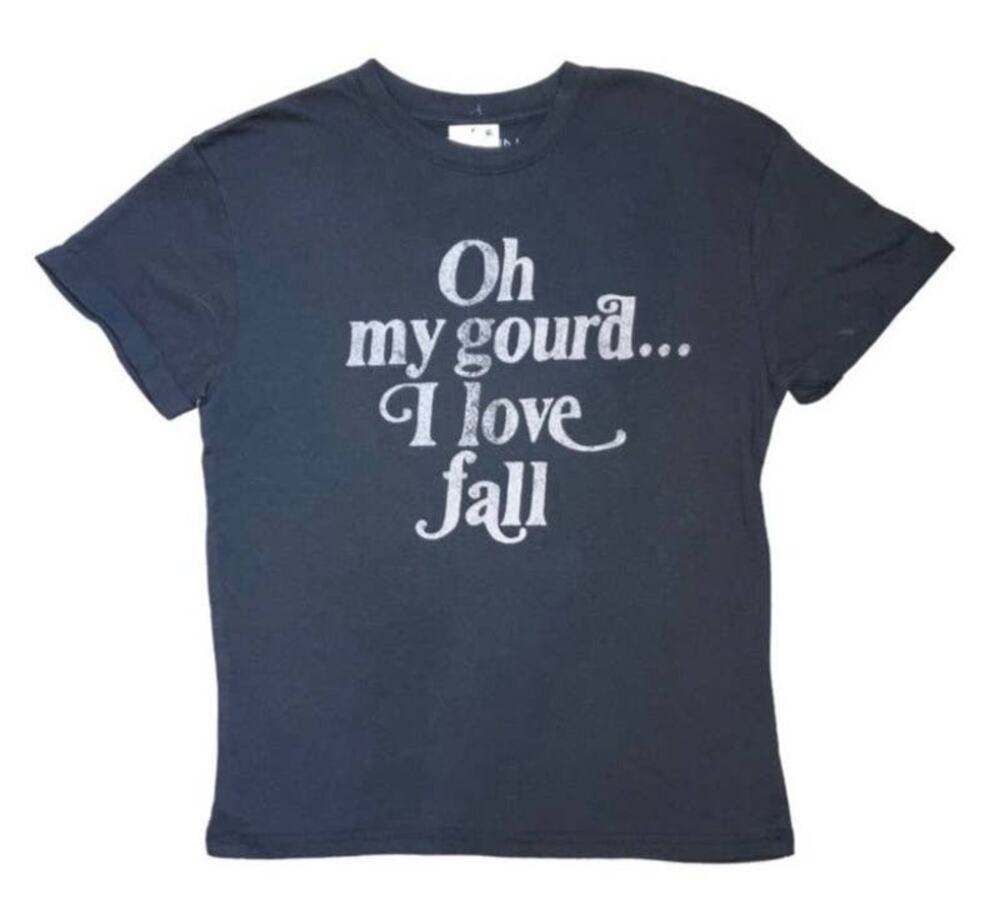 New Fifth Sun Oh My Gourd I Love Fall Gray White Tee XS